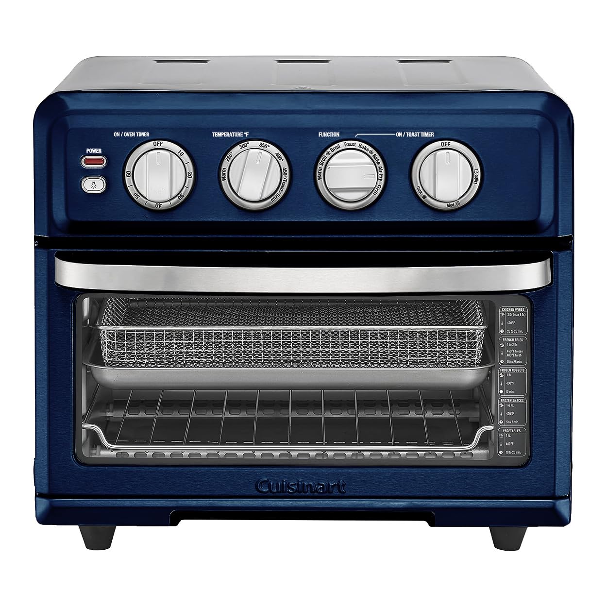 Cuisinart Air Fryer + Convection Toaster Oven, 8-1 Oven with Bake, Grill, Broil & Warm Options, Stainless Steel, TOA-70