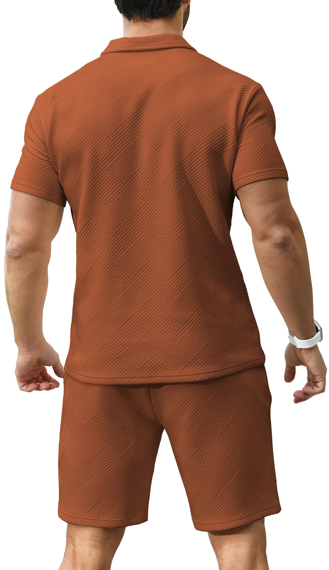 KUYIGO Men's Polo Shirt and Shorts Set Summer Outfits Fashion Casual Short Sleeve Polo Suit for Men 2 Piece Shorts Tracksuit