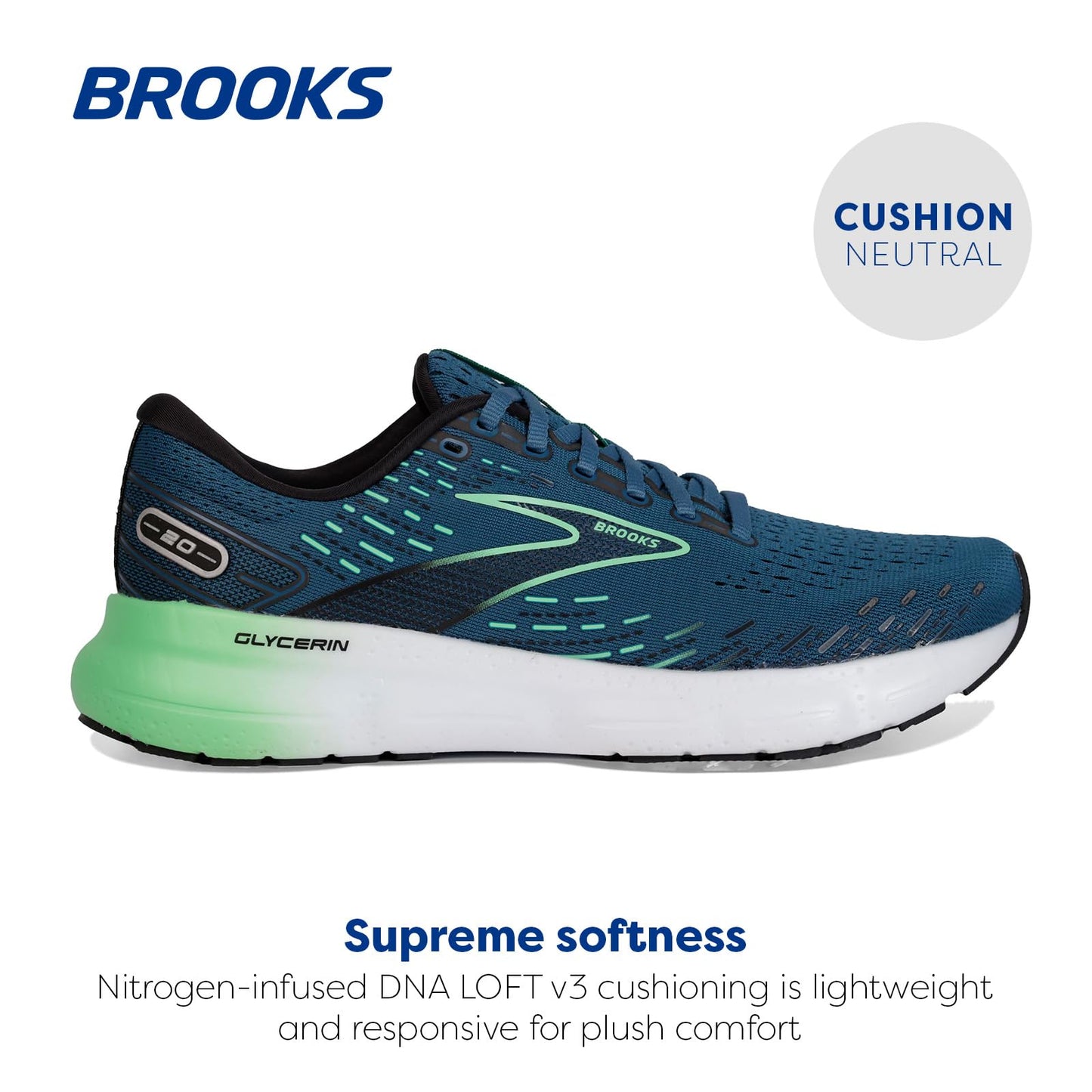 Brooks Men's Glycerin 20 Neutral Running Shoe