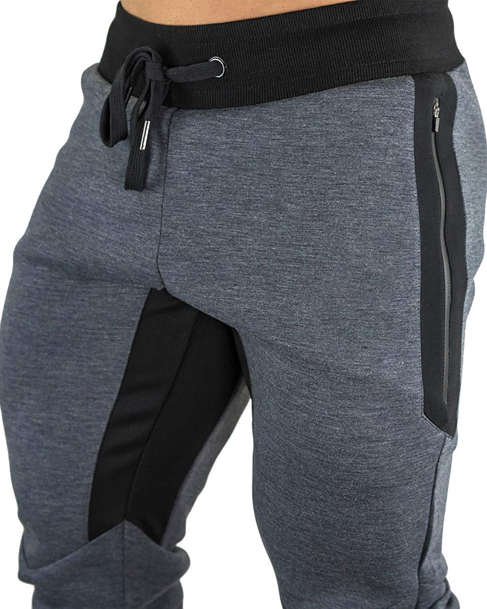 MAGNIVIT Men's 3/4 Jogger Capri Pants Workout Gym Below Knee Shorts Zipper Pockets Jogger Sweatpant Capris for Men