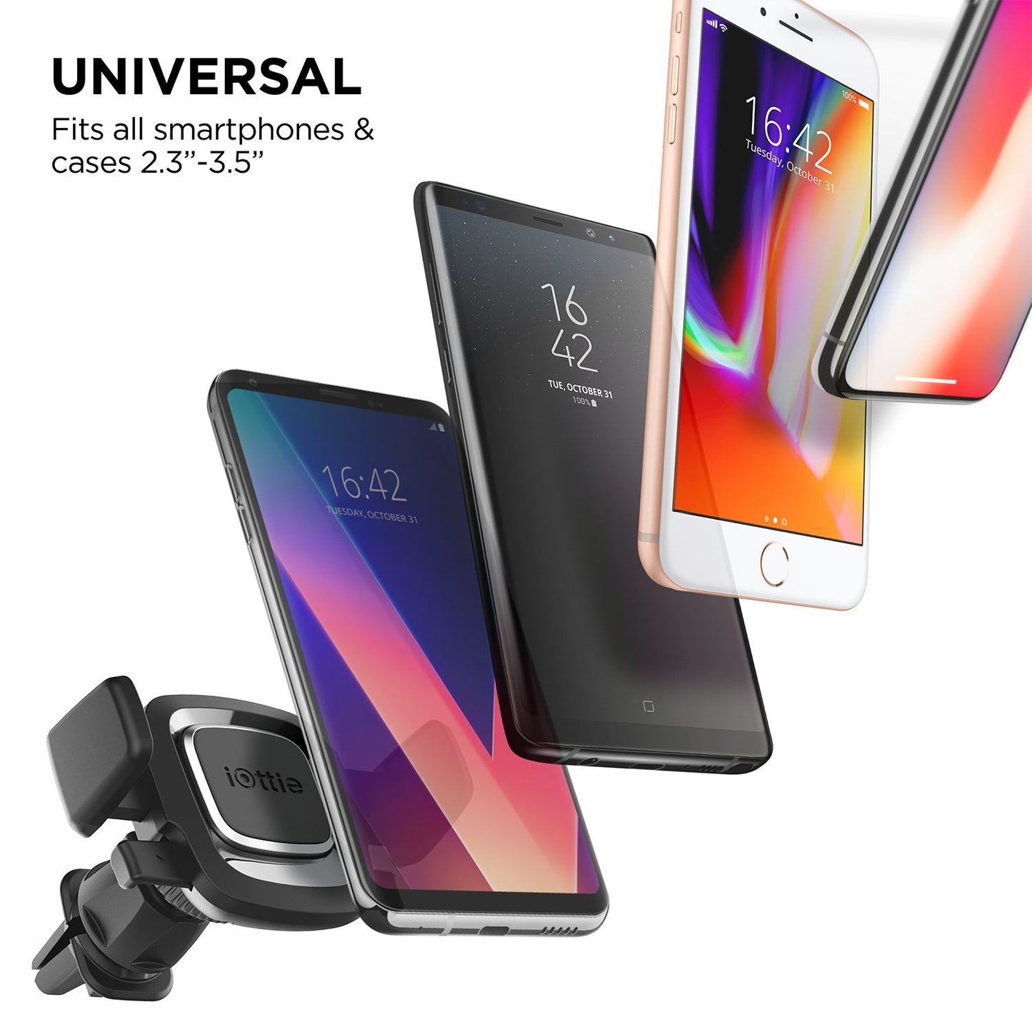 iOttie Easy One Touch 6 Universal Car Mount Dashboard & Windshield Suction Cup Phone Holder for iPhone Samsung, Google, All Smartphones