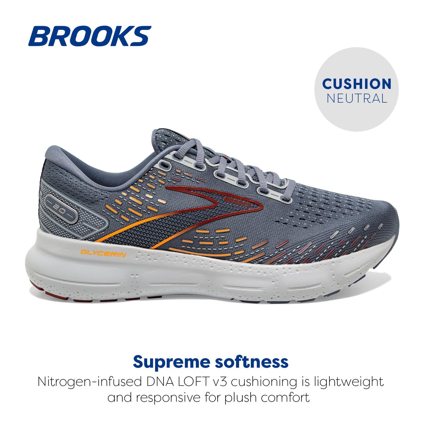 Brooks Men's Glycerin 20 Neutral Running Shoe