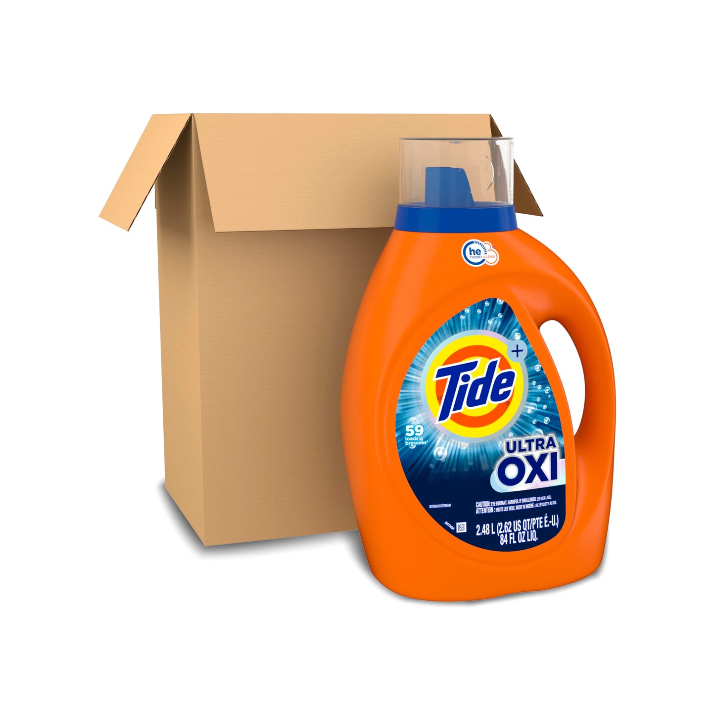 Tide Ultra Oxi Liquid Laundry Detergent, HE Compatible, 59 Loads, 84 fl oz, Tide Laundry Detergent, Laundry Detergent Liquid