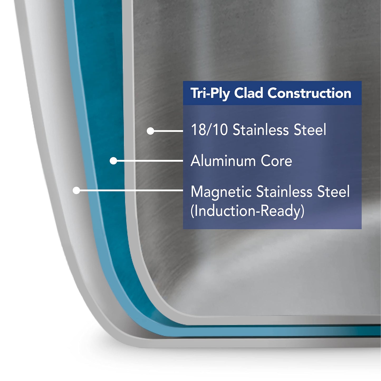 Tramontina Tri-Ply Clad Stainless Steel 11-Piece Cookware Set with Lids, Pots and Pans Kitchen Set, Induction-Ready, Dishwasher-Safe, NSF-Certified