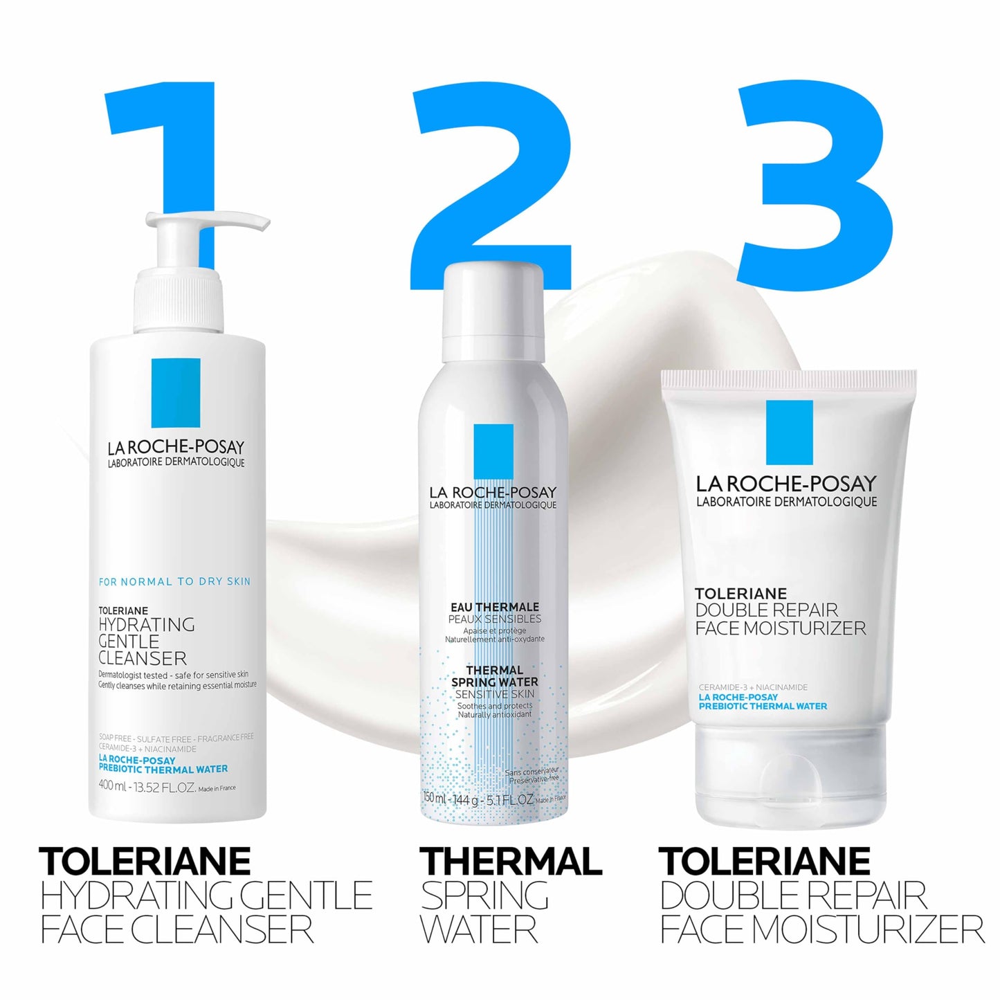 La Roche-Posay Toleriane Double Repair Face Moisturizer | Daily Moisturizer Face Cream with Ceramide and Niacinamide for All Skin Types | Oil Free | Fragrance Free