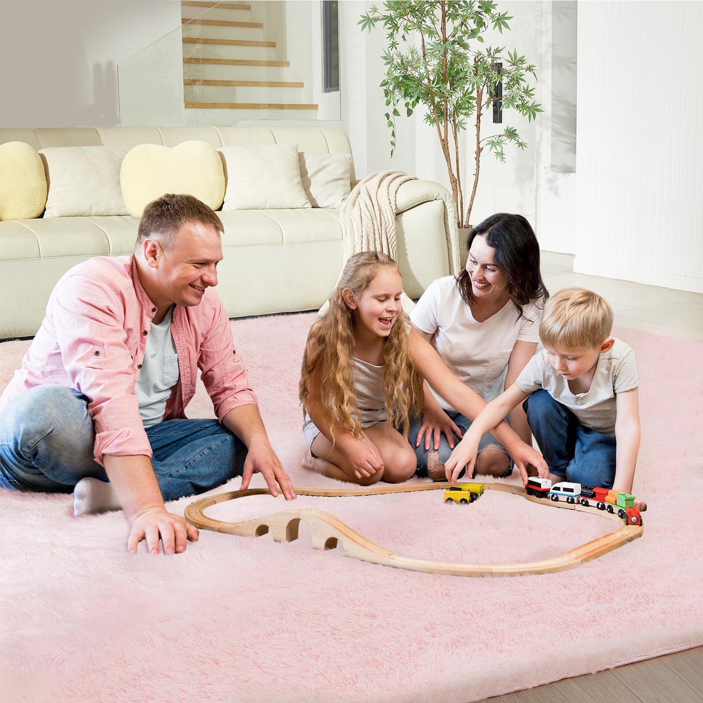 Ultra Soft Rug for Living Room, 5X8 Fluffy Shag Area Rug for Bedroom, Modern Shaggy Carpets Fuzzy Rug for Teens Dorm Nursery Home Decor Aesthetic, Upgrade Anti-Skid Durable, Grey