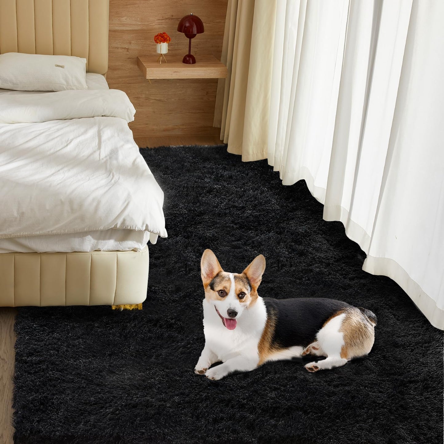 Ultra Soft Rug for Living Room, 5X8 Fluffy Shag Area Rug for Bedroom, Modern Shaggy Carpets Fuzzy Rug for Teens Dorm Nursery Home Decor Aesthetic, Upgrade Anti-Skid Durable, Grey