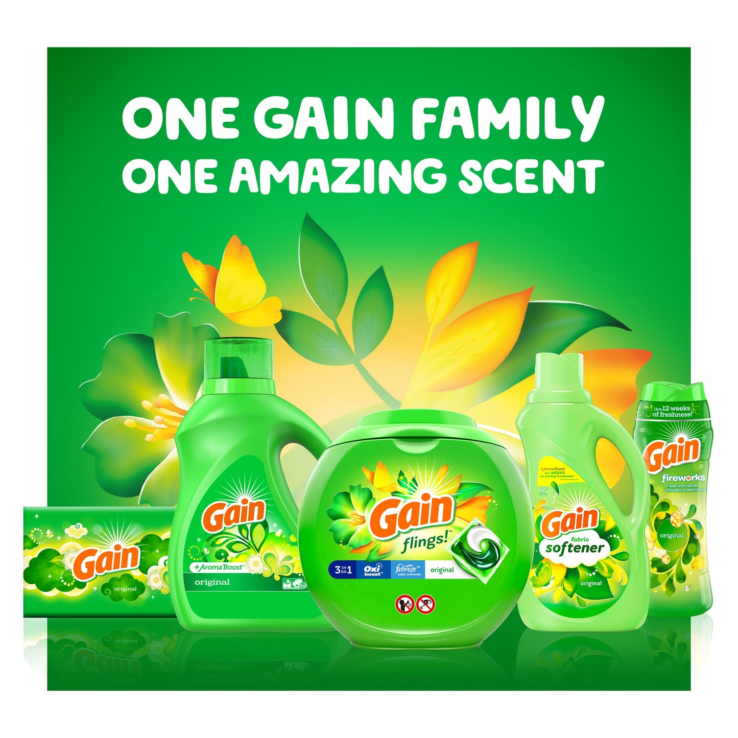 Gain + Aroma Boost Laundry Detergent Liquid, Original Scent, 107 Loads, 154 fl oz, HE Compatible Laundry Soap with Febreze and Oxi, Gain Laundry Detergent, Liquid Laundry Detergent