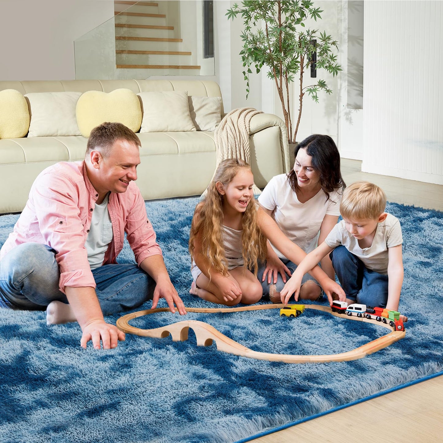 Ultra Soft Rug for Living Room, 5X8 Fluffy Shag Area Rug for Bedroom, Modern Shaggy Carpets Fuzzy Rug for Teens Dorm Nursery Home Decor Aesthetic, Upgrade Anti-Skid Durable, Grey