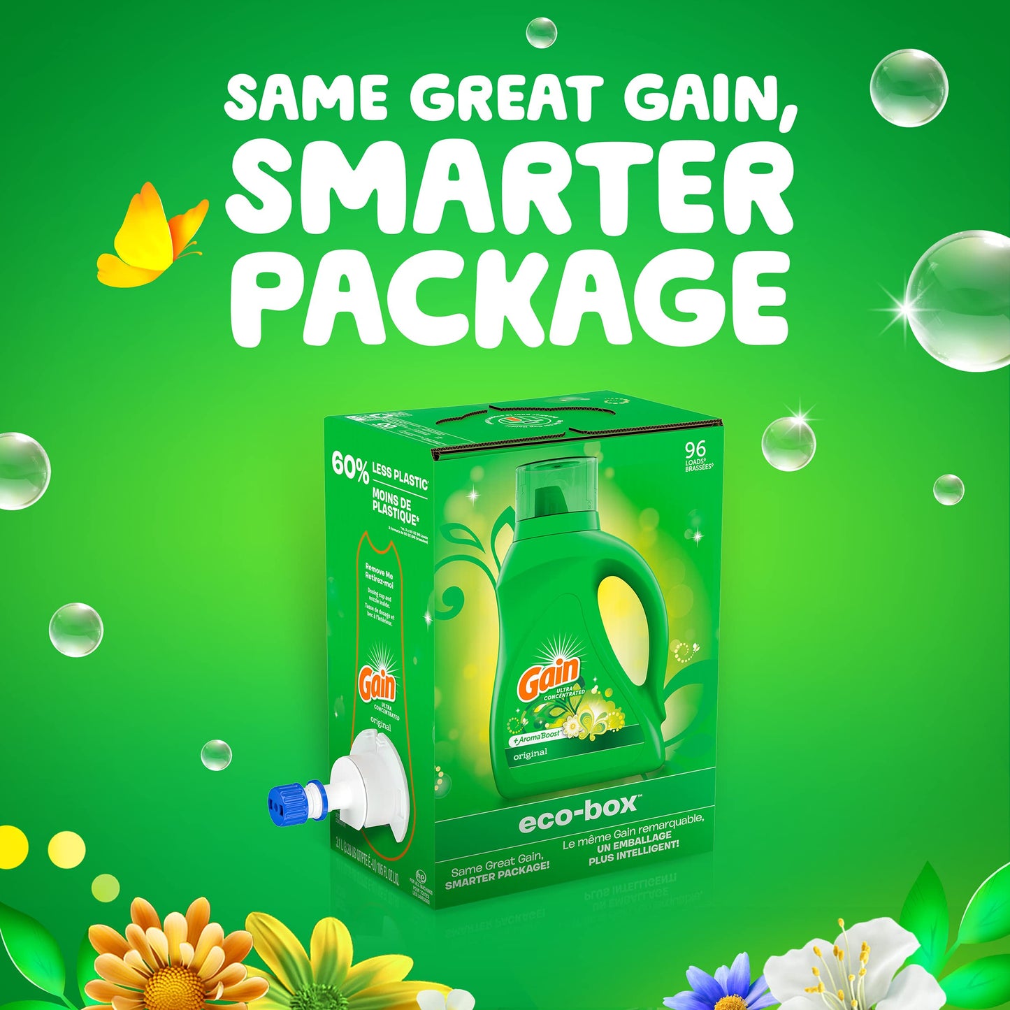 Gain + Aroma Boost Laundry Detergent Liquid, Original Scent, 107 Loads, 154 fl oz, HE Compatible Laundry Soap with Febreze and Oxi, Gain Laundry Detergent, Liquid Laundry Detergent