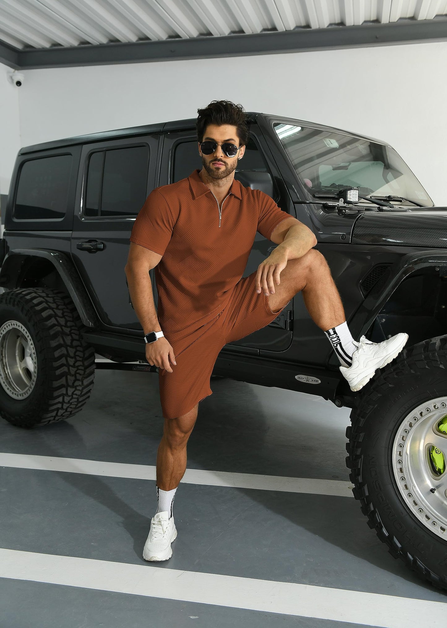 KUYIGO Men's Polo Shirt and Shorts Set Summer Outfits Fashion Casual Short Sleeve Polo Suit for Men 2 Piece Shorts Tracksuit