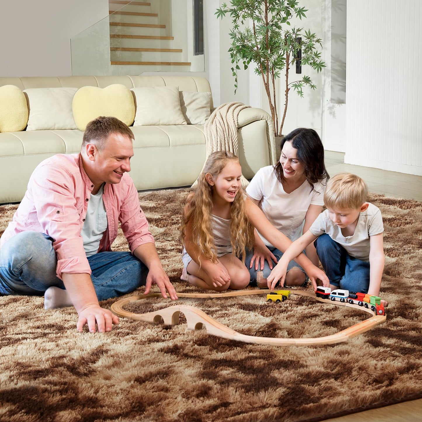 Ultra Soft Rug for Living Room, 5X8 Fluffy Shag Area Rug for Bedroom, Modern Shaggy Carpets Fuzzy Rug for Teens Dorm Nursery Home Decor Aesthetic, Upgrade Anti-Skid Durable, Grey