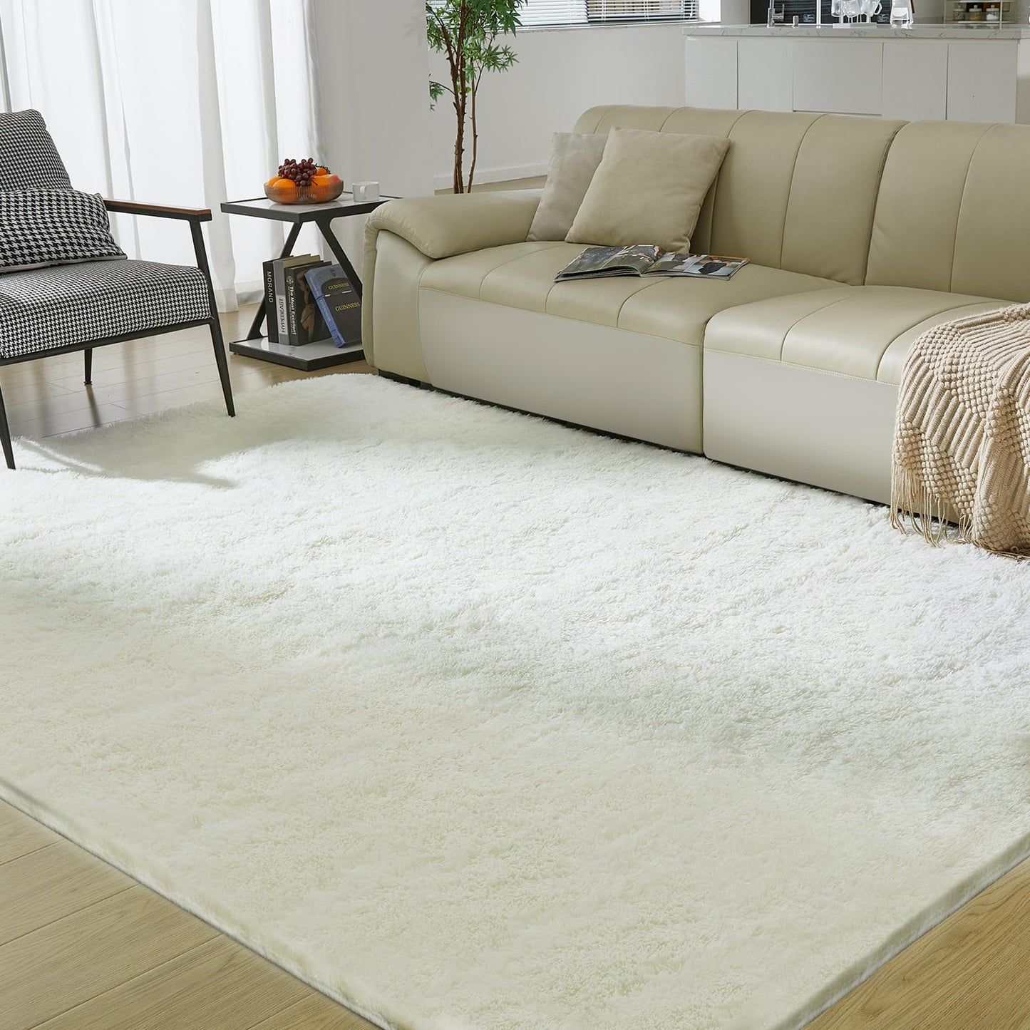 Ultra Soft Rug for Living Room, 5X8 Fluffy Shag Area Rug for Bedroom, Modern Shaggy Carpets Fuzzy Rug for Teens Dorm Nursery Home Decor Aesthetic, Upgrade Anti-Skid Durable, Grey