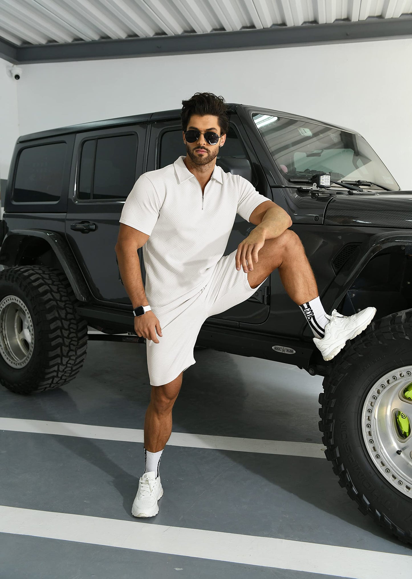 KUYIGO Men's Polo Shirt and Shorts Set Summer Outfits Fashion Casual Short Sleeve Polo Suit for Men 2 Piece Shorts Tracksuit