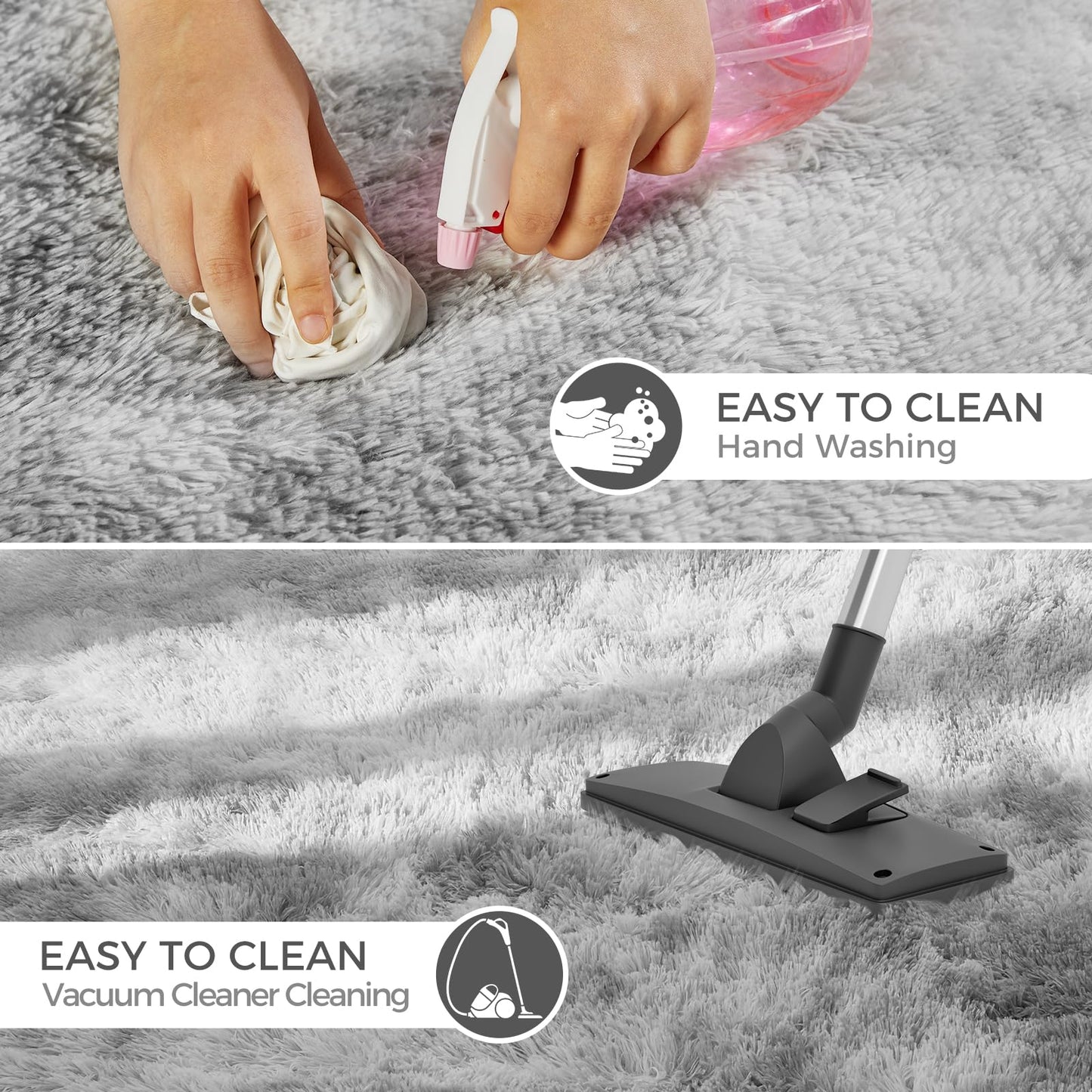 Ultra Soft Rug for Living Room, 5X8 Fluffy Shag Area Rug for Bedroom, Modern Shaggy Carpets Fuzzy Rug for Teens Dorm Nursery Home Decor Aesthetic, Upgrade Anti-Skid Durable, Grey