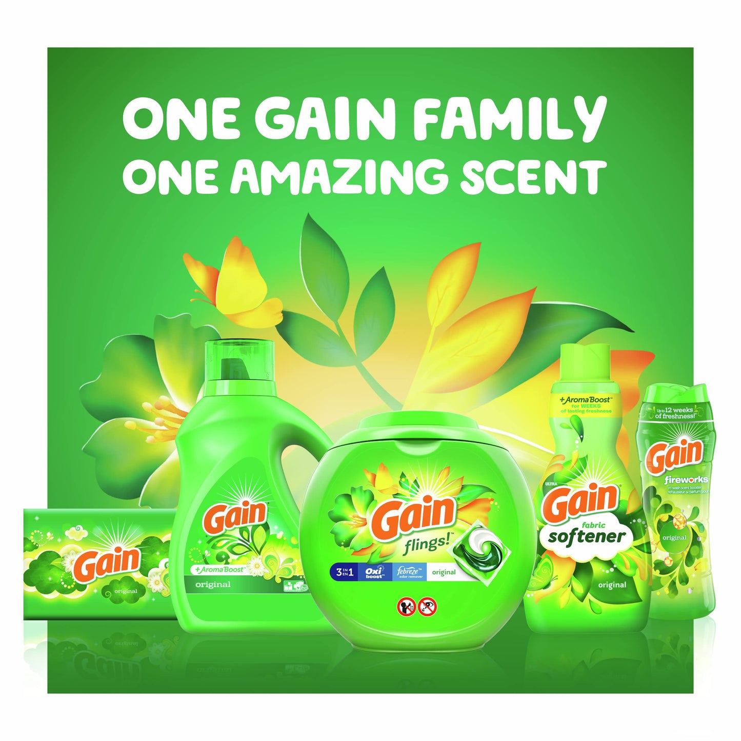 Gain + Aroma Boost Laundry Detergent Liquid, Original Scent, 107 Loads, 154 fl oz, HE Compatible Laundry Soap with Febreze and Oxi, Gain Laundry Detergent, Liquid Laundry Detergent