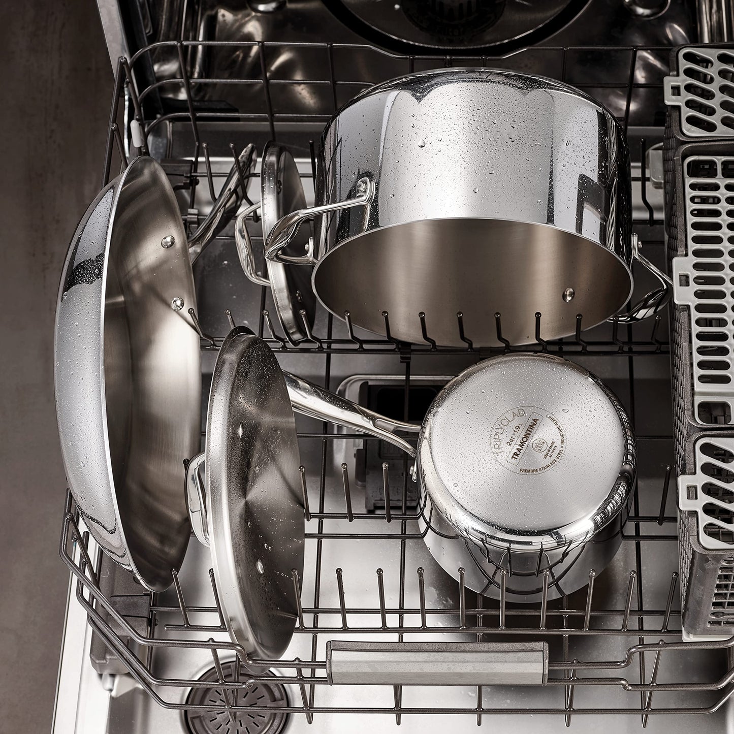 Tramontina Tri-Ply Clad Stainless Steel 11-Piece Cookware Set with Lids, Pots and Pans Kitchen Set, Induction-Ready, Dishwasher-Safe, NSF-Certified