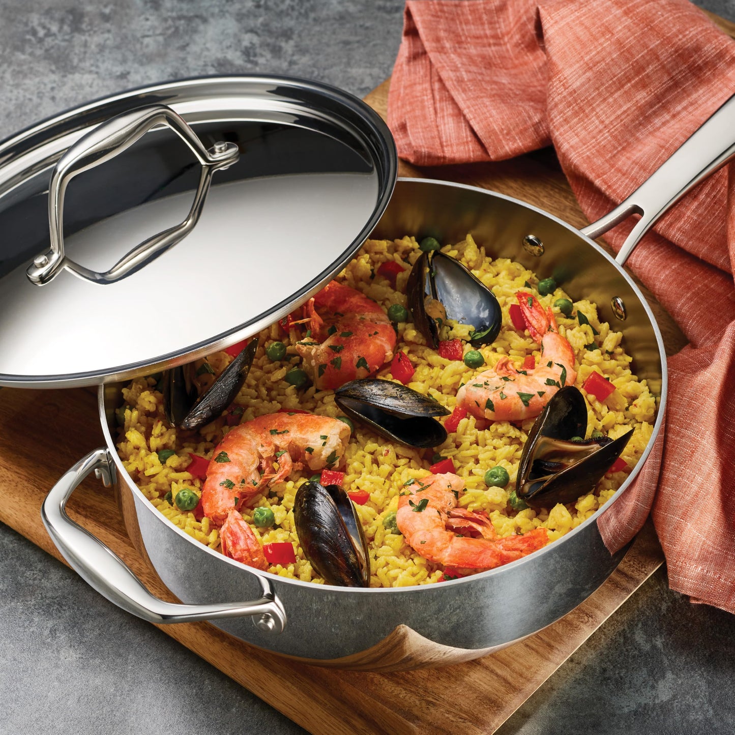 Tramontina Tri-Ply Clad Stainless Steel 11-Piece Cookware Set with Lids, Pots and Pans Kitchen Set, Induction-Ready, Dishwasher-Safe, NSF-Certified
