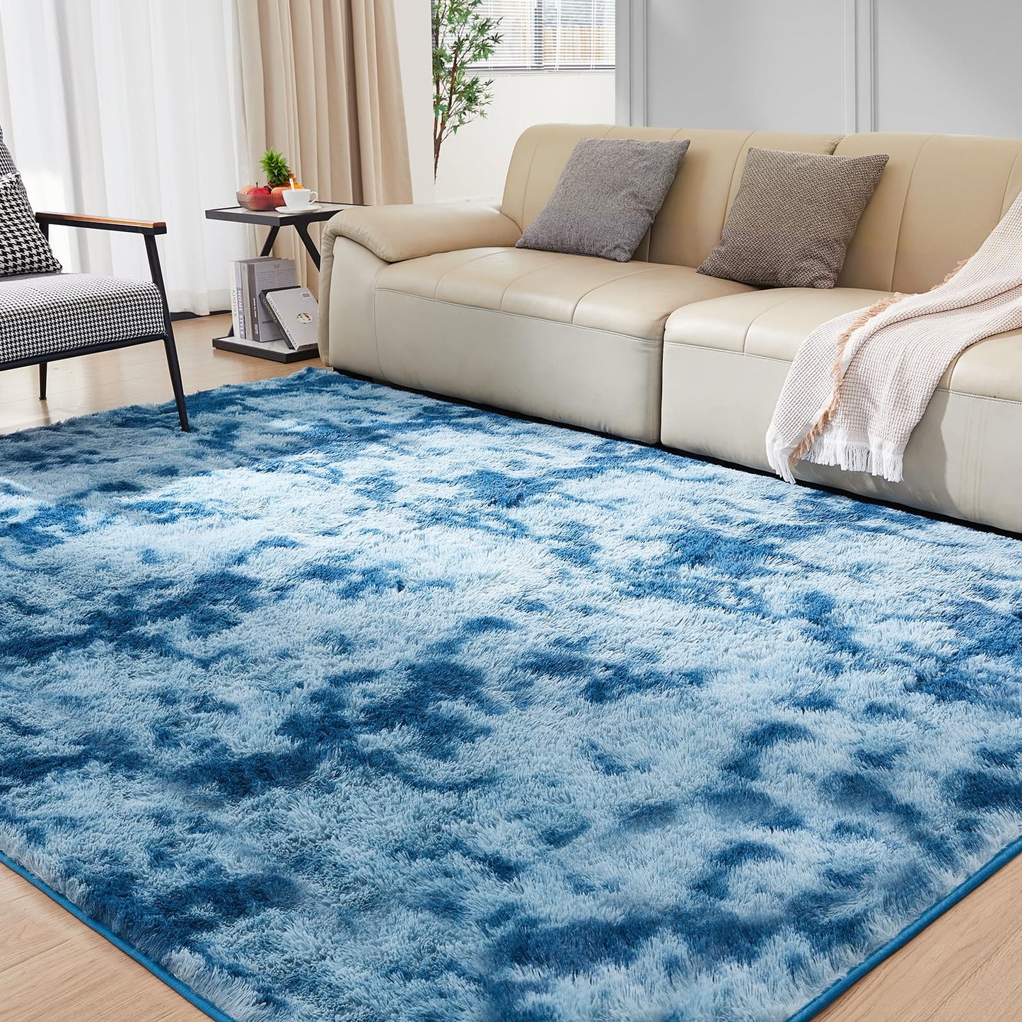 Ultra Soft Rug for Living Room, 5X8 Fluffy Shag Area Rug for Bedroom, Modern Shaggy Carpets Fuzzy Rug for Teens Dorm Nursery Home Decor Aesthetic, Upgrade Anti-Skid Durable, Grey