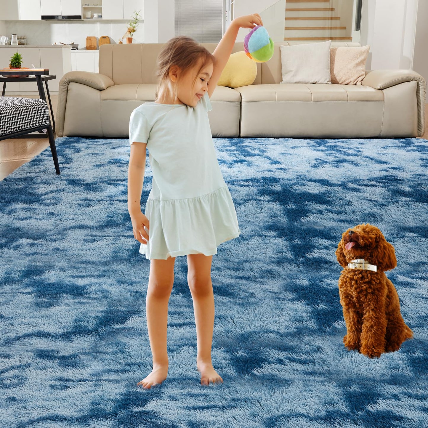 Ultra Soft Rug for Living Room, 5X8 Fluffy Shag Area Rug for Bedroom, Modern Shaggy Carpets Fuzzy Rug for Teens Dorm Nursery Home Decor Aesthetic, Upgrade Anti-Skid Durable, Grey