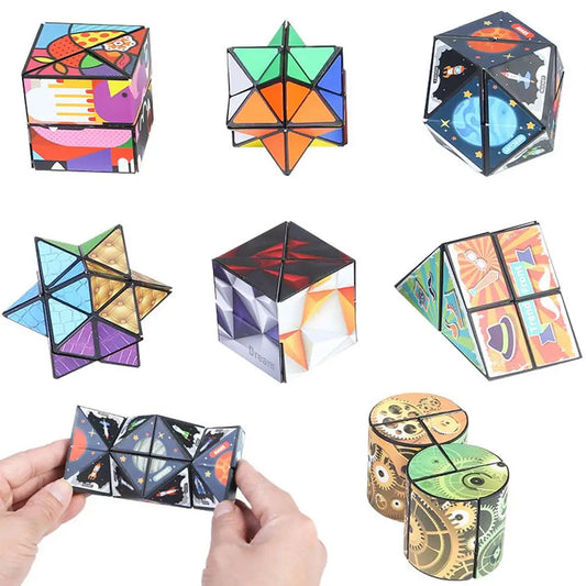 Versatile Magic Cube Anti Stress Fidget Toys For Kids Geometric 3d Infinite Puzzle Cube Grownups's Antistress Toy W4i9