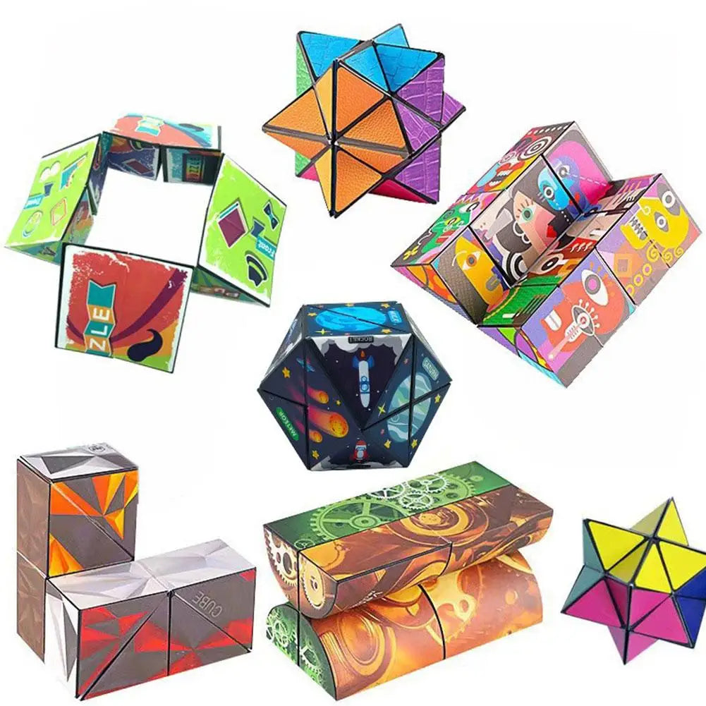 Versatile Magic Cube Anti Stress Fidget Toys For Kids Geometric 3d Infinite Puzzle Cube Grownups's Antistress Toy W4i9