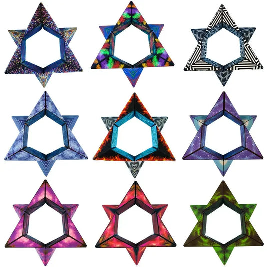 Variety Geometric Changeable Magnetic Magic Cube Anti Stress 3D Hand Flip Puzzle Cube Kids Stress Reliever Fidget Toy