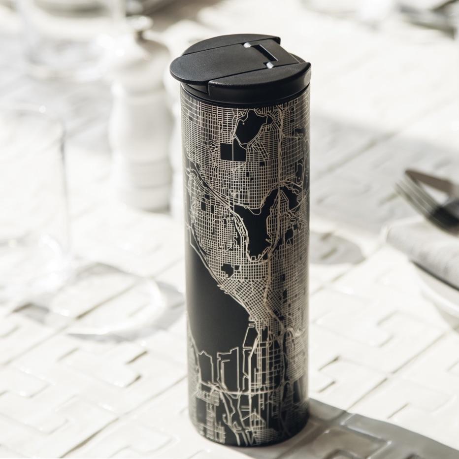 La Grange - Illinois Map Tumbler in Matte Black